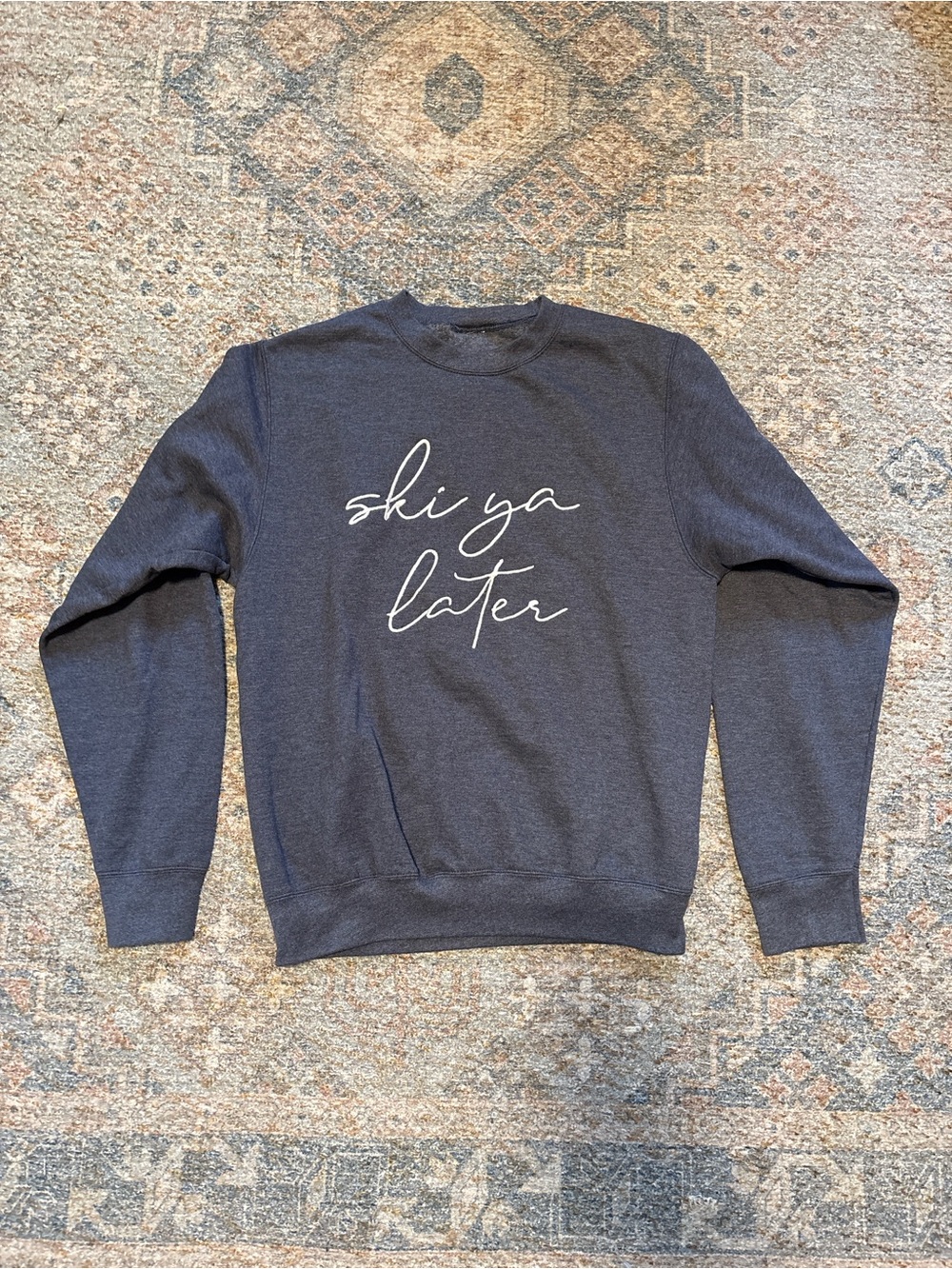 Women's 'Ski Ya Later' Crewneck Sweatshirt - Charcoal